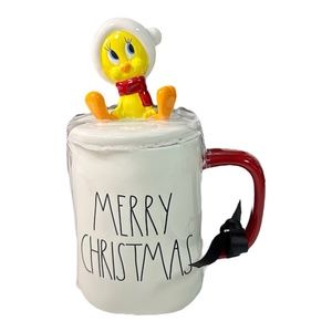 Rae Dunn "MERRY CHRISTMAS" Tweety Bird Looney Tunes Figural Coffee Mug